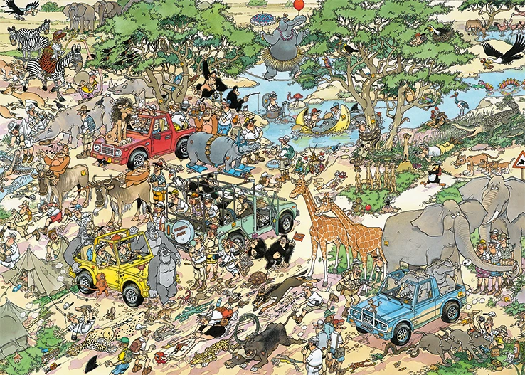 Jumbo 19001 Puzzel Jan Van Haasteren Storm & Safari 2×1000 5 Jumbo 19001 Puzzel Jan Van Haasteren Storm & Safari 2×1000 - Afbeelding 3