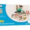BigJigs BJT018 Houten Trein 124-delige Treinset Transport -Beste Speelgoed Winkel BJT018 bigjigs houten trein houten treinbaan transportset