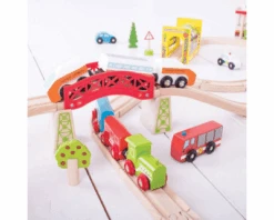 BigJigs BJT018 Houten Trein 124-delige Treinset Transport -Beste Speelgoed Winkel BJT018 bigjigs houten trein houten treinbaan transportset.png 3