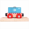 BigJigs BJT486 Rail Containerwagon Blauw Houten Trein -Beste Speelgoed Winkel BigJigs BJT486 Container Wagon blauw