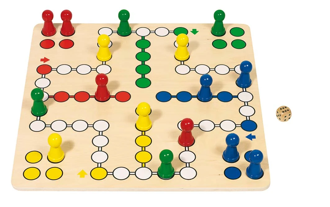 Goki Houten Bordspel Ludo XXL Mens Erger Je Niet 4 Goki Houten Bordspel Ludo XXL Mens Erger Je Niet - Afbeelding 2