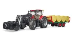 Bruder 03198 Case IH-Optum 300-CVX Met Voorlader En Platte Hooiwagen -Beste Speelgoed Winkel bruder 03198 case IH Optum 300CVX met voorlader en balenwagen 1