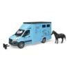 Bruder 2674 MB-Sprinter Paardentransporter + Paard -Beste Speelgoed Winkel bruder 2674 mercedes benz sprinter paardenvervoer paarden transporter blauw