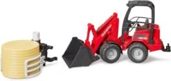 Bruder 2192 Miniloader Schäffer Minishovel Met Balengrijper -Beste Speelgoed Winkel bruder 2192 miniloader met balengrijper en ronde baal schepbak schaffer schaeffer 1 1