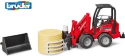 Bruder 2192 Miniloader Schäffer Minishovel Met Balengrijper -Beste Speelgoed Winkel bruder 2192 miniloader met balengrijper en ronde baal schepbak schaffer schaeffer 3