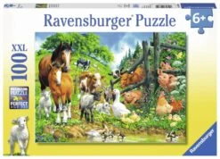 Dierenbijeenkomst Puzzel Ravensburger 100 Stukjes XXL