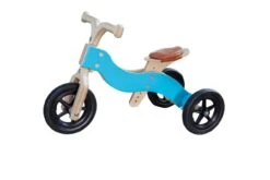 Houten Trike 2-in-1 Loopfiets VanDijkToys Div Kleuren -Beste Speelgoed Winkel dijk trike blauw 7251
