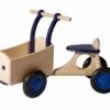 Houten Bakfiets Blauw Loopfiets VanDijkToys -Beste Speelgoed Winkel houten bakfiets blauw van dijktoys 1