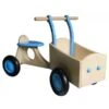 Houten Bakfiets Licht-Blauw Loopfiets VanDijkToys -Beste Speelgoed Winkel houten bakfiets lichtblauw van dijktoys