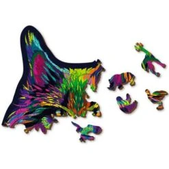 Wooden City Houten Puzzel Rainbow Wild Cat L 300 -Beste Speelgoed Winkel houten puzzel wooden wild cat L300 4