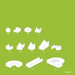 Hubelino Knikkerbaan Baanelementen 55-delig -Beste Speelgoed Winkel hubelino starterset kogelbaan duplo 55 delig 1