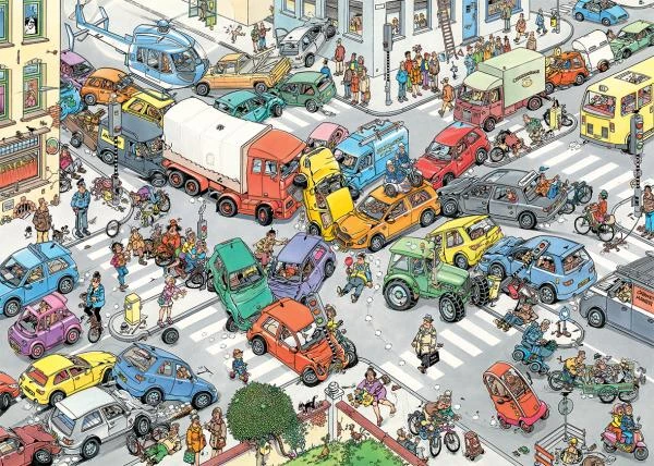 Jumbo 20073 Puzzel 2in1 JvH Verkeerschaos En Ter Land Ter Zee En In De Lucht 2×1000 6 Jumbo 20073 Puzzel 2in1 JvH Verkeerschaos En Ter Land Ter Zee En In De Lucht 2×1000 - Afbeelding 4