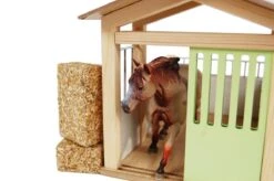 Kidsglobe Paardenbox Paardenstal 1 Box Rose/Wit -Beste Speelgoed Winkel kids globe 610206 paardenbox roze paardenstal enkel 8713219361238 2
