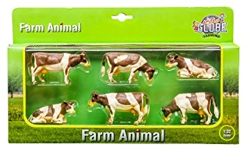 Set Van 6 Rood-bonte Koeien Kidsglobe 4 Set Van 6 Rood-bonte Koeien Kidsglobe - Afbeelding 2