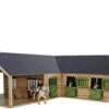 Kidsglobe Paardenstal Met 4 Boxen En Berging Bruin/groen -Beste Speelgoed Winkel kidsglobe hoek paardenstal 4 paardenboxen bruingroen met berging