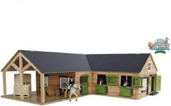 Kidsglobe Paardenstal Met 4 Boxen En Berging Bruin/groen