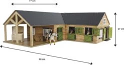 Kidsglobe Paardenstal Met 4 Boxen En Berging Bruin/groen 14 Kidsglobe Paardenstal Met 4 Boxen En Berging Bruin/groen -Beste Speelgoed Winkel kidsglobe hoek paardenstal 4 paardenboxen bruingroen met berging 5