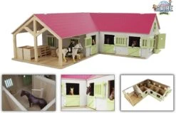 Kidsglobe Paardenstal Met 4 Boxen En Berging Rose/Wit -Beste Speelgoed Winkel kidsglobe paardenstal hoekmodel 8713219362167 wit roze 2