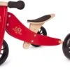 Tiny Tot Cherry Red Loopfiets 2 – In – 1 Kinderfeets – Loopfiets Rood -Beste Speelgoed Winkel kinderfeets houten loopfiets driewieler tiny tot cherry red