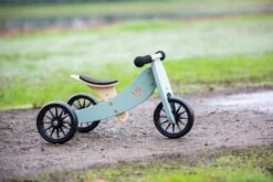 Kinderfeets Tiny-Tot-Plus Silver-Sage Loopfiets -Beste Speelgoed Winkel kinderfeets houten loopfiets driewieler tiny tot silver sage 2