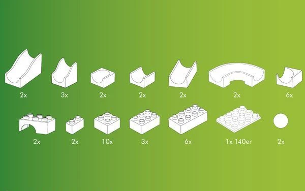Hubelino Knikkerbaan Bouwdoos Mini-set 45-delig 4 Hubelino Knikkerbaan Bouwdoos Mini-set 45-delig - Afbeelding 3