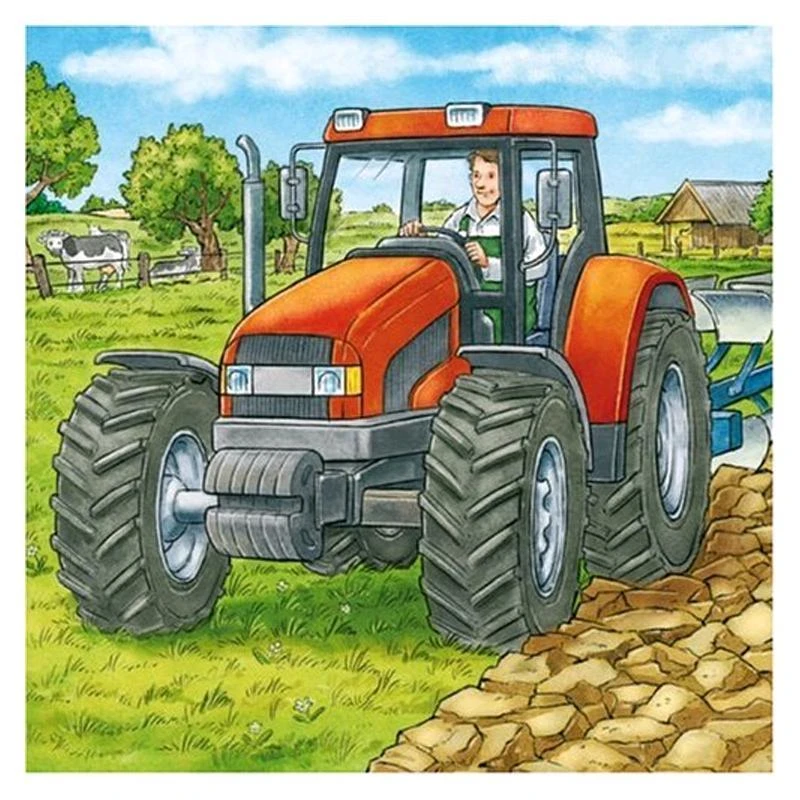 Landbouwvoertuigen Puzzelbox Ravensburger 3 X 49 Stukjes 6 Landbouwvoertuigen Puzzelbox Ravensburger 3 X 49 Stukjes - Afbeelding 4