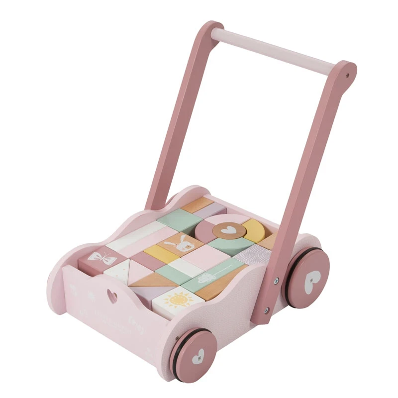 Little Dutch LD4414 Houten Blokkenkar Rose 3 Little Dutch LD4414 Houten Blokkenkar Rose