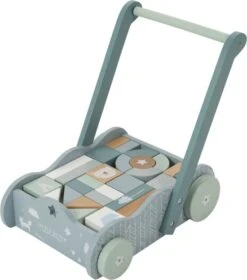 Little Dutch LD7021 Houten Blokkenwagen Blauw