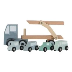 Little Dutch LD4453 Houten Autotransporter Blauw 11 Little Dutch LD4453 Houten Autotransporter Blauw -Beste Speelgoed Winkel little dutch 4453 houten autotransporter 1 1