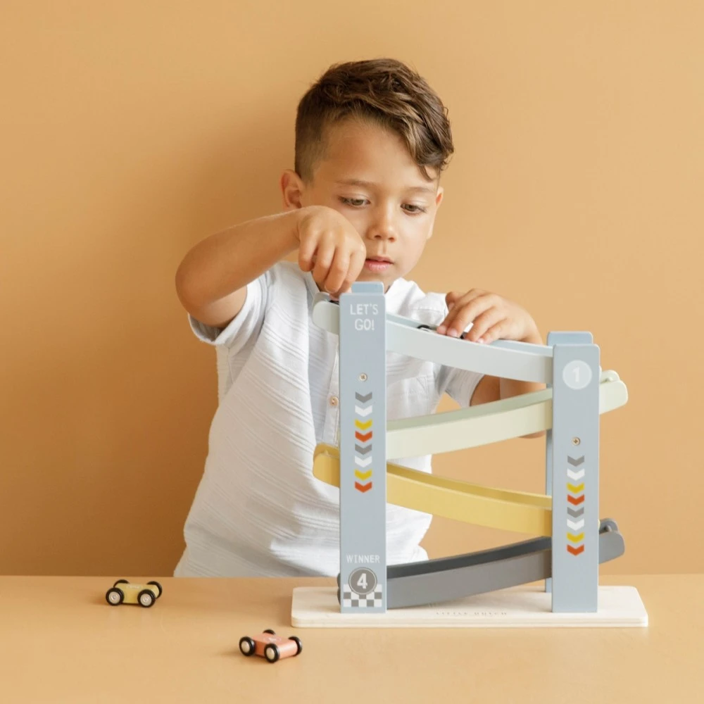 Little Dutch LD7008 Houten Autobaan Knikkerbaan Blauw 6 Little Dutch LD7008 Houten Autobaan Knikkerbaan Blauw - Afbeelding 4