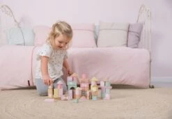 Little Dutch Houten Blokkenton Rose LittleDutch -Beste Speelgoed Winkel little dutch 4412 roze houten blokken in ton 3