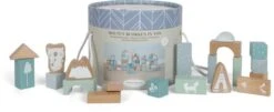 Little Dutch Houten Blokkenton Blauw LittleDutch -Beste Speelgoed Winkel little dutch 4413 blauw houten blokken in ton