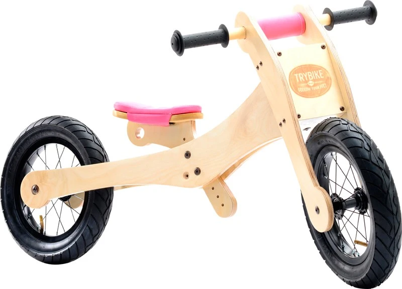 Trybike Pink – Houten 4-in-1 Loopfiets 5 Trybike Pink – Houten 4-in-1 Loopfiets - Afbeelding 3