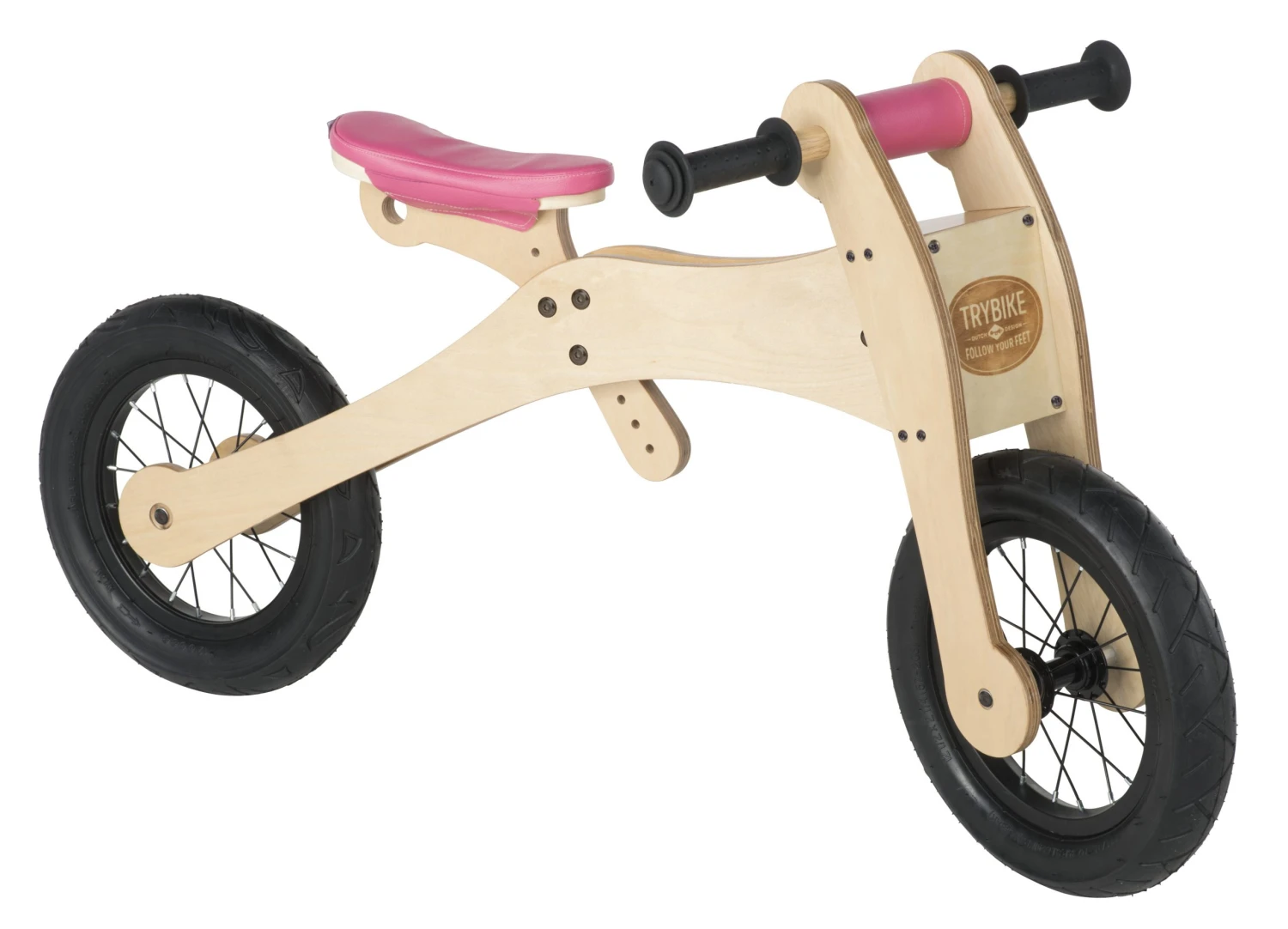 Trybike Pink – Houten 4-in-1 Loopfiets 7 Trybike Pink – Houten 4-in-1 Loopfiets - Afbeelding 5