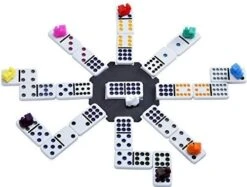 Mexican Train Dominoes Dubbel 12 Familiespel Longfield -Beste Speelgoed Winkel mexican train domino dubbel 12 in houten kist familiespel longfield games 4
