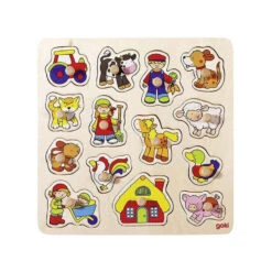 Noppenpuzzel Haan, Varken Enz. -Beste Speelgoed Winkel noppenpuzzel haan varken goki 57575 1