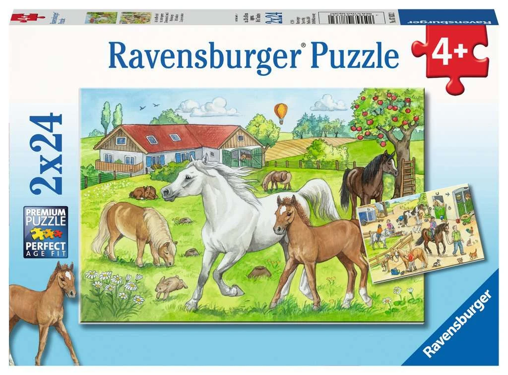Op De Manege – Puzzelbox Ravensburger 2 X 24 Stukjes 3 Op De Manege – Puzzelbox Ravensburger 2 X 24 Stukjes