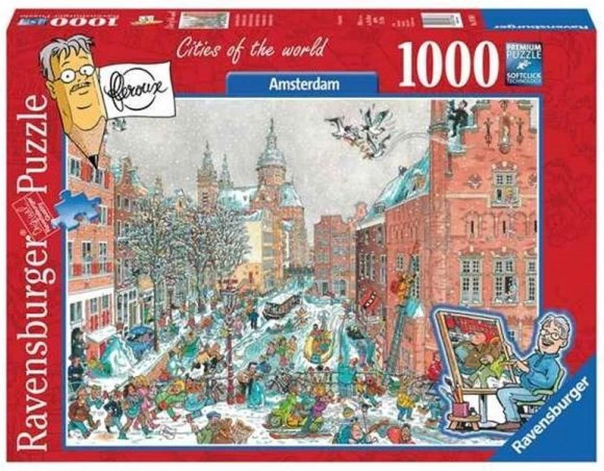 Ravensburger Puzzel Fleroux Amsterdam-in-de-winter 1000-stukjes 4 Ravensburger Puzzel Fleroux Amsterdam-in-de-winter 1000-stukjes - Afbeelding 2