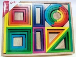 Goki 58655 Bouwstenenset Regenboog In Houten Kist -Beste Speelgoed Winkel regenboog bouwblokken goki 58655 1 1