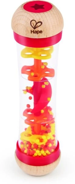 Regenmaker Rood – Hape Beaded Raindrops -Beste Speelgoed Winkel regenmaker rood hape beaded raindrops 1 1