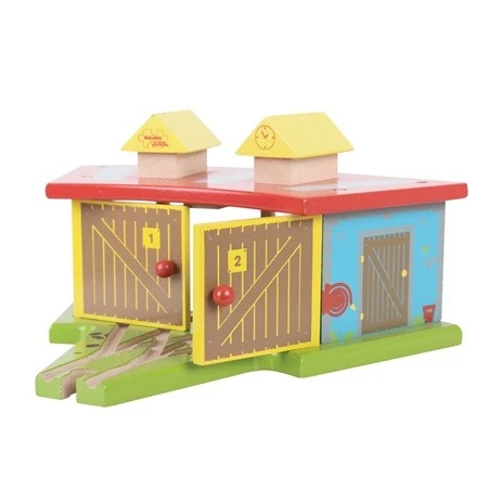 BigJigs BJT119 Rail Remise Voor 3 Treinen 3 BigJigs BJT119 Rail Remise Voor 3 Treinen