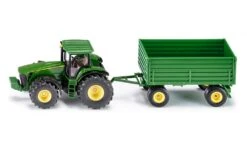 Siku 1953 Tractor John-Deere Met 2 Assige Aanhangwagen -Beste Speelgoed Winkel siku 1953 tractor john deere met tandemasser 1