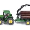 Siku 1954 Tractor JohnDeere Met Bosbouwaanhangwagen -Beste Speelgoed Winkel siku 1954 tractor john deere met bosbouwaanhangwagen