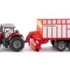 Siku 1987 Massey-Ferguson+opraapwagen Pöttinger-Jumbo -Beste Speelgoed Winkel siku 1987 massey ferguson met pottinger aanhangwagen