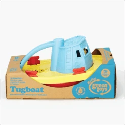 Green Toys Green-Toys Sleepboot Geel Met Blauw Handvat -Beste Speelgoed Winkel sleepboot blauwe handvat green toys 1
