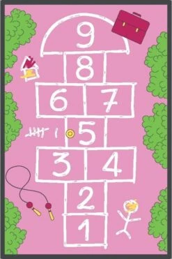 Speeltapijt Hinkelbaan Design Gekrijte Velden