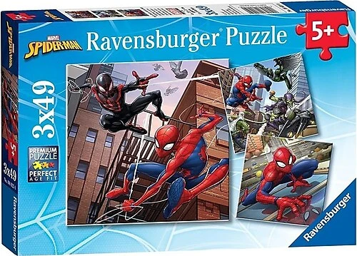 Spiderman Puzzelbox Ravensburger 3 X 49 Stukjes 3 Spiderman Puzzelbox Ravensburger 3 X 49 Stukjes