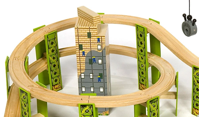 BigJigs BJT019 Houten Trein 114-delige Treinset Bouwterrein 9 BigJigs BJT019 Houten Trein 114-delige Treinset Bouwterrein - Afbeelding 7