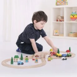 BigJigs BJT012 Treinset Grote Acht Houten Trein -Beste Speelgoed Winkel treinset grote acht bigjigs bjt012 2