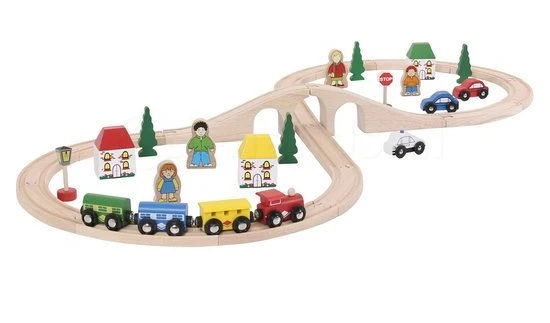 BigJigs BJT012 Treinset Grote Acht Houten Trein